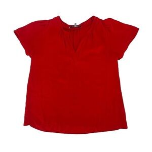 Collective Concepts Short Sleeve V-Neck Flutter Sleeve Blouse Size Small Women's